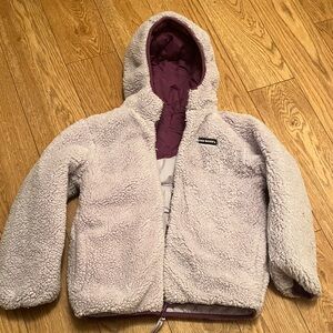 Eddie Bauer Kids Puffer Jacket in Cream and Purple